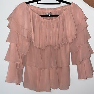 Rose pink off the shoulder blouse size medium
